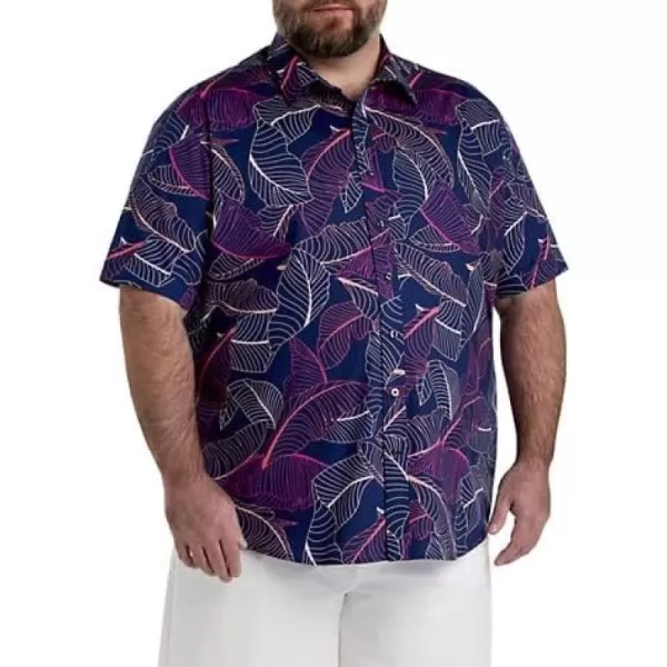 DXL Synrgy Men's Big and Tall Leaf Print Sport Shirt