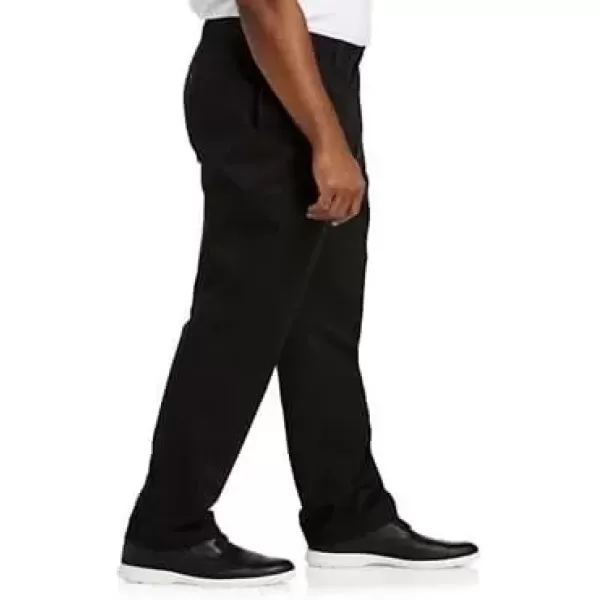 imageDXL Big  Tall Essentials Mens Big and Tall FlatFront Twill PantsBlack