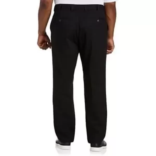 imageDXL Big  Tall Essentials Mens Big and Tall FlatFront Twill PantsBlack