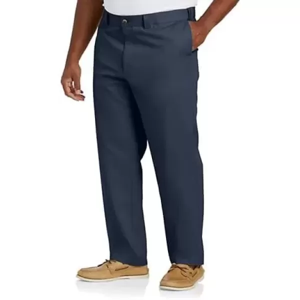 imageDXL Big ampamp Tall Essentials FlatFront Twill Pants Navy 48 x 30