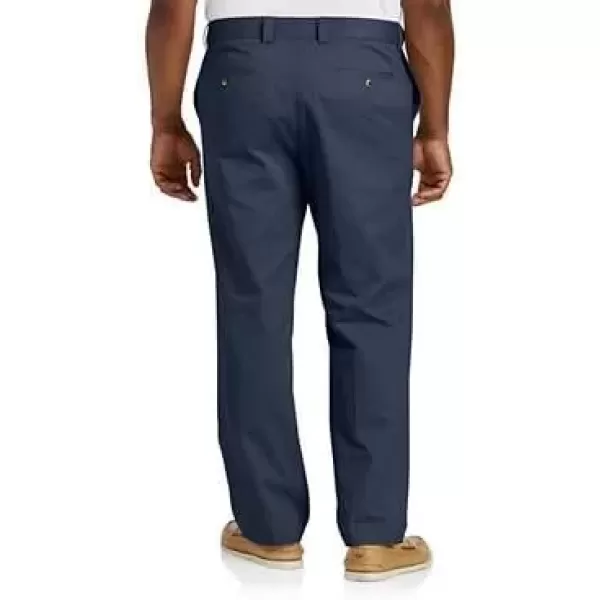 imageDXL Big ampamp Tall Essentials FlatFront Twill Pants Navy 48 x 30