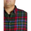 imageDXL Big  Tall Essentials Mens Big and Tall Plaid Flannel Sport ShirtGreen Red Plaid