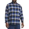 imageDXL Big  Tall Essentials Mens Big and Tall Plaid Flannel Sport ShirtNavy Plaid