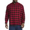 imageDXL Big  Tall Essentials Mens Big and Tall Plaid Flannel Sport ShirtRed Black Plaid