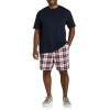 imageDXL Big  Tall Essentials Mens Big and Tall Plaid ShortsBurgundy Multi