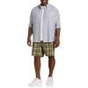 imageDXL Big  Tall Essentials Mens Big and Tall Plaid ShortsOlive Multi