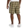 imageDXL Big  Tall Essentials Mens Big and Tall Plaid ShortsOlive Multi