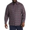 imageDXL Synrgy Mens Big and Tall Multi Leaf Print Sport ShirtRed Navy