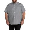 imageDXL Big  Tall Essentials Mens Big and Tall Gingham Poplin ShortSleeve Sport ShirtBlack Multi