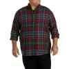 imageDXL Big  Tall Essentials Mens Big and Tall Plaid Flannel Sport ShirtGreen Red Plaid