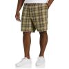 imageDXL Big  Tall Essentials Mens Big and Tall Plaid ShortsOlive Multi