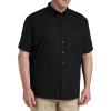 imageDXL Big  Tall Essentials Mens Big and Tall Poplin ShortSleeve Sport ShirtBlack