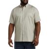 imageDXL Big  Tall Essentials Mens Big and Tall Poplin ShortSleeve Sport ShirtGrey