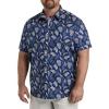 imageDXL Synrgy Mens Big and Tall Fern Print Sport Shirt Blue MultiBlue Multi