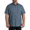 imageDXL Synrgy Mens Big and Tall Large Plaid Microfiber Sport Shirt Blue BlackBlue Black