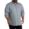 imageDXL Synrgy Mens Big and Tall Large Plaid Sport ShirtGrey Teal