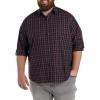 imageDXL Synrgy Mens Big and Tall Plaid Sport ShirtBlackred