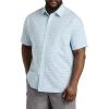 imageDXL Synrgy Mens Big and Tall Small Plaid Sport Shirt Blue WhiteBlue White