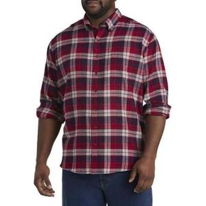 imageDXL Big  Tall Essentials Mens Big and Tall Plaid Flannel Sport ShirtRed Blue Grey Plaid