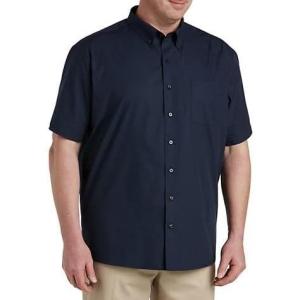 imageDXL Big  Tall Essentials Mens Big and Tall Poplin ShortSleeve Sport ShirtNavy