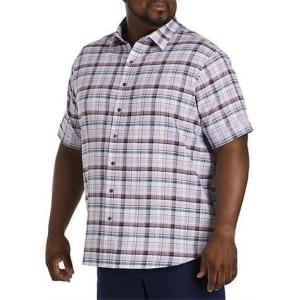 imageDXL Synrgy Mens Big and Tall Large Plaid Sport Shirt Purple Blue 6XLPurple Blue