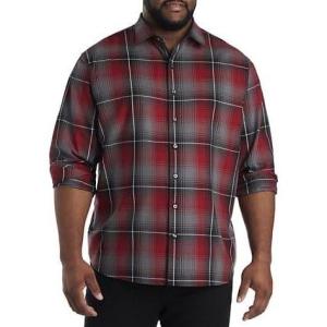 imageDXL Synrgy Mens Big and Tall Large Plaid Sport ShirtBlackred