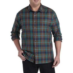 imageDXL Synrgy Mens Big and Tall Large Plaid Sport ShirtBlue Green