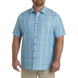 imageDXL Synrgy Mens Big and Tall Large Plaid Sport ShirtBlue Neutral