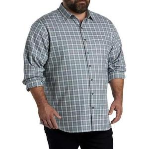 imageDXL Synrgy Mens Big and Tall Large Plaid Sport ShirtGrey Teal