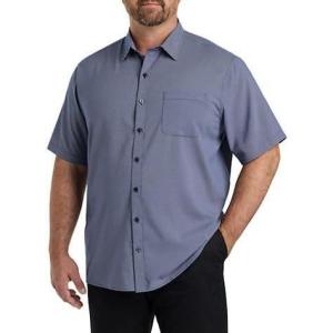 imageDXL Synrgy Mens Big and Tall Microfiber Small Plaid Sport ShirtBlue