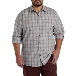 imageDXL Synrgy Mens Big and Tall Plaid Sport ShirtGrey Heather