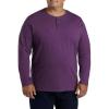 imageDXL Big  Tall Essentials Mens Big and Tall LongSleeve Henley ShirtPurple