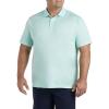 imageDXL Big  Tall Essentials Mens Big and Tall Striped Golf Polo ShirtAquaWhite