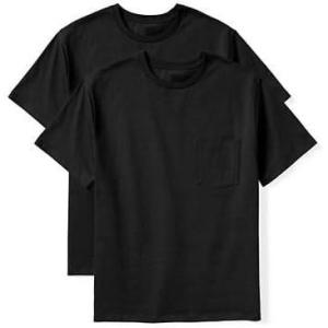 imageDXL Big  Tall Essentials Mens Big and Tall 2pk Crewneck TShirtsBlack