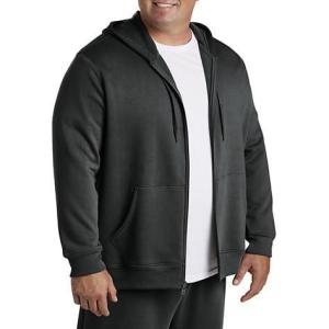 imageDXL Big  Tall Essentials Mens Big and Tall FullZip Fleece HoodieBlack