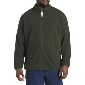 imageDXL Big  Tall Essentials Mens Big and Tall FullZip Polar Fleece JacketDark Green