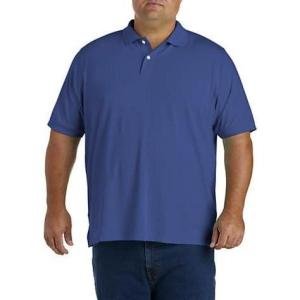 imageDXL Big  Tall Essentials Mens Big and Tall Jersey Polo ShirtDark Blue Heather