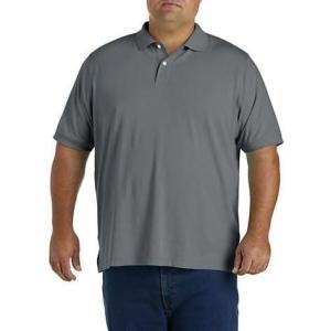 imageDXL Big  Tall Essentials Mens Big and Tall Jersey Polo ShirtGrey