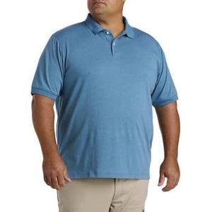 imageDXL Big  Tall Essentials Mens Big and Tall Jersey Polo ShirtLight Blue Heather