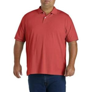 imageDXL Big  Tall Essentials Mens Big and Tall Jersey Polo ShirtRed Heather