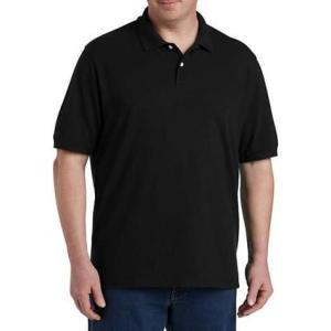 imageDXL Big  Tall Essentials Mens Big and Tall Piqu Mesh ShortSleeve Polo ShirtBlack