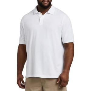 imageDXL Big  Tall Essentials Mens Big and Tall Piqu Mesh ShortSleeve Polo ShirtBright White