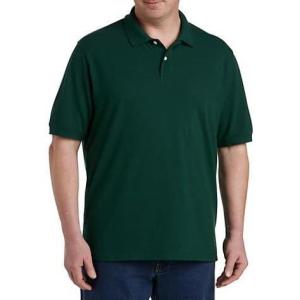 imageDXL Big  Tall Essentials Mens Big and Tall Piqu Mesh ShortSleeve Polo ShirtHunter Green