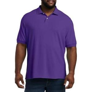 imageDXL Big  Tall Essentials Mens Big and Tall Piqu Mesh ShortSleeve Polo ShirtPurple