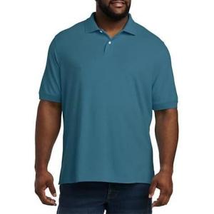 imageDXL Big  Tall Essentials Mens Big and Tall Piqu Mesh ShortSleeve Polo ShirtTeal