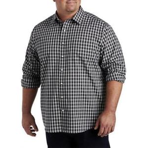 imageDXL Big  Tall Essentials Mens Big and Tall Plaid Sport ShirtBlack Multi