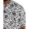 imageDXL Synrgy Mens Big and Tall Floral Print Sport Shirt White BlackWhite Black