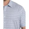 imageDXL Synrgy Mens Big and Tall Quatrefoil Pattern Sport Shirt White BlueWhite Blue