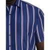 imageDXL Synrgy Mens Big and Tall Striped Microfiber Sport ShirtNavy Purple