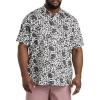 imageDXL Synrgy Mens Big and Tall Floral Print Sport Shirt White BlackWhite Black